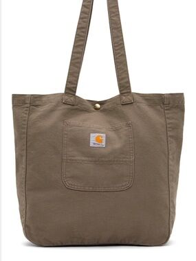 Carhartt Taupe Canvas Tote with Front Patch Pocket